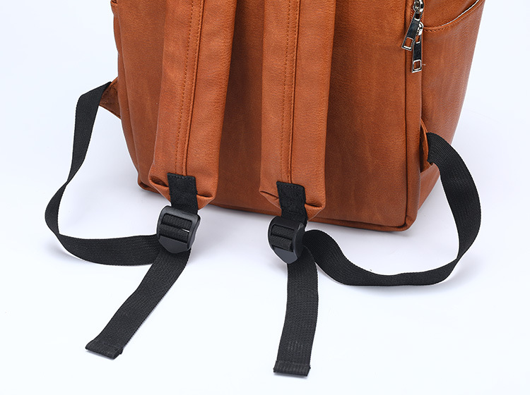 Unisex Waterproof PU Leather Baby Diapers Backpack