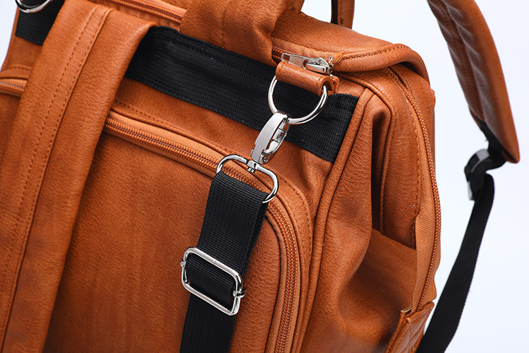 Unisex Waterproof PU Leather Baby Diapers Backpack