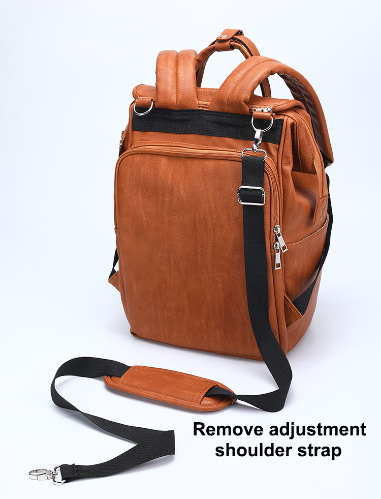 Unisex Waterproof PU Leather Baby Diapers Backpack