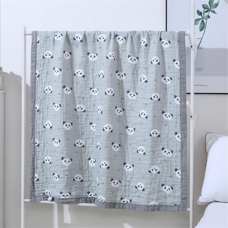 6 Layers Animals Vehicles Dinos Fruits Printed Baby Blanket Swaddle