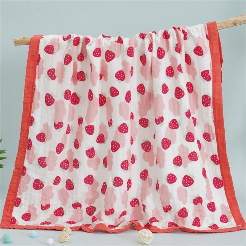 6 Layers Animals Vehicles Dinos Fruits Printed Baby Blanket Swaddle