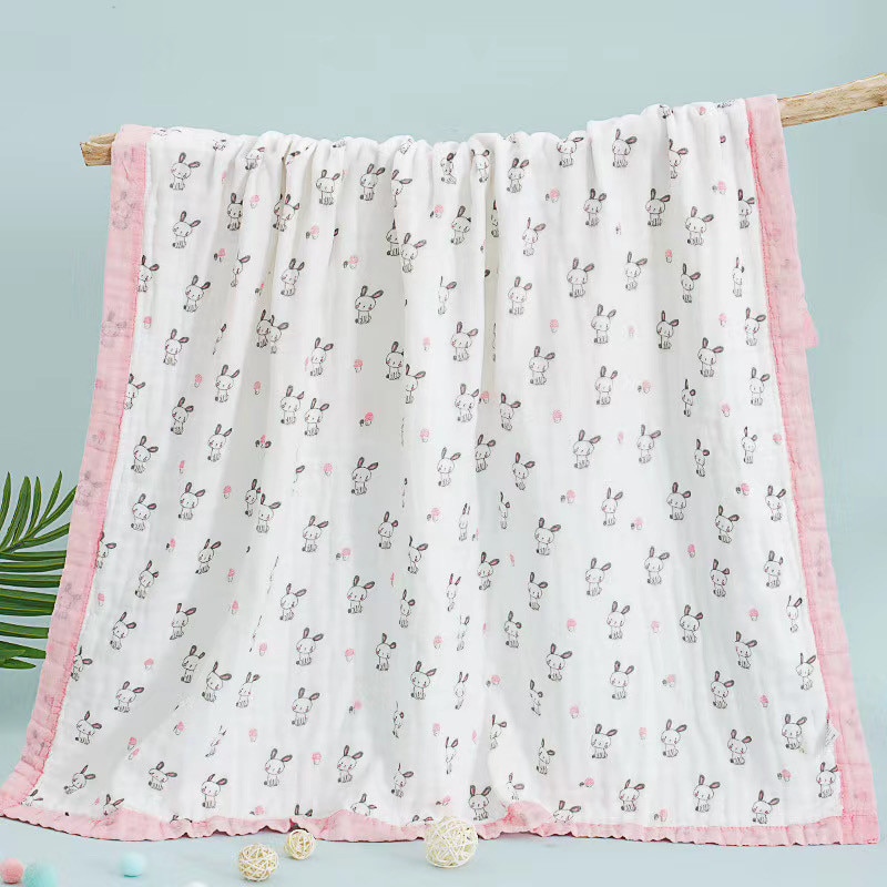6 Layers Animals Vehicles Dinos Fruits Printed Baby Blanket Swaddle