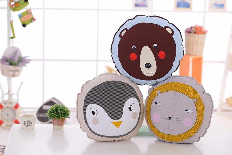 Baby Animals Printed Cotton Pillow